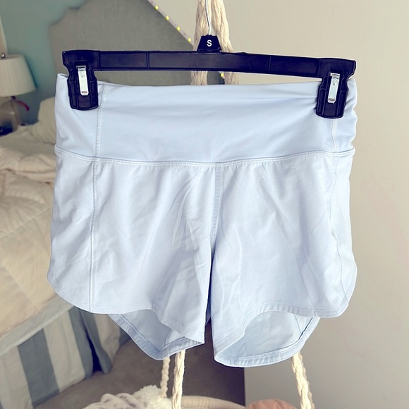 RARE BABY BLUE LULULEMON SPEEDUP SHORTS - Picture 2 of 3